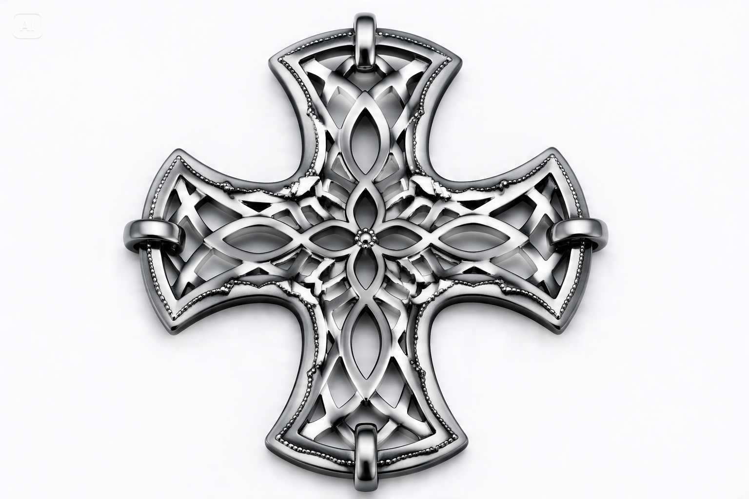LumenVoid Openwork Cross Charm