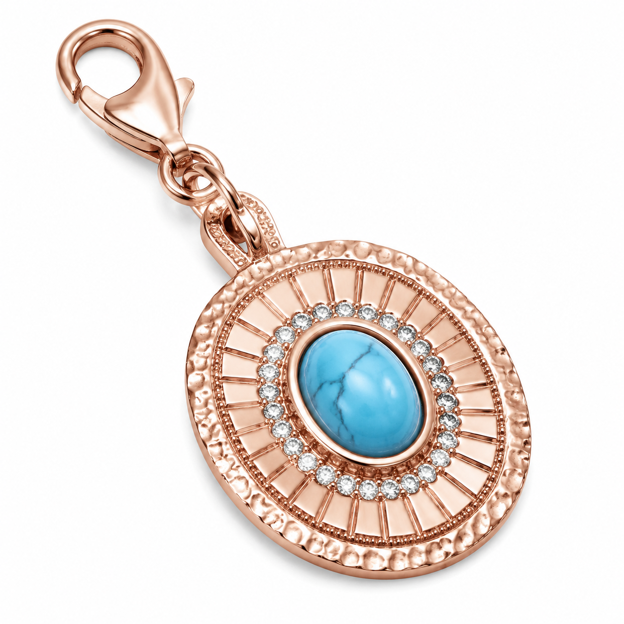 Lunar Oval Two Tone Bezel Charm