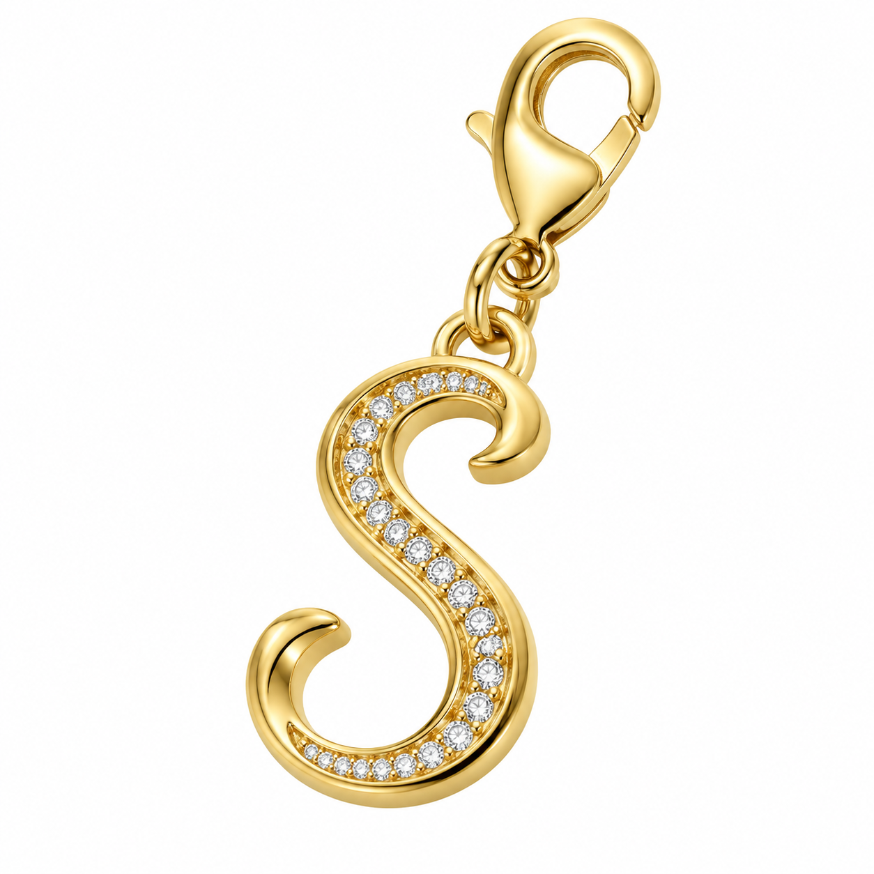 TwistLetter 316L Two Tone Sculptural Initial Charm Pendant