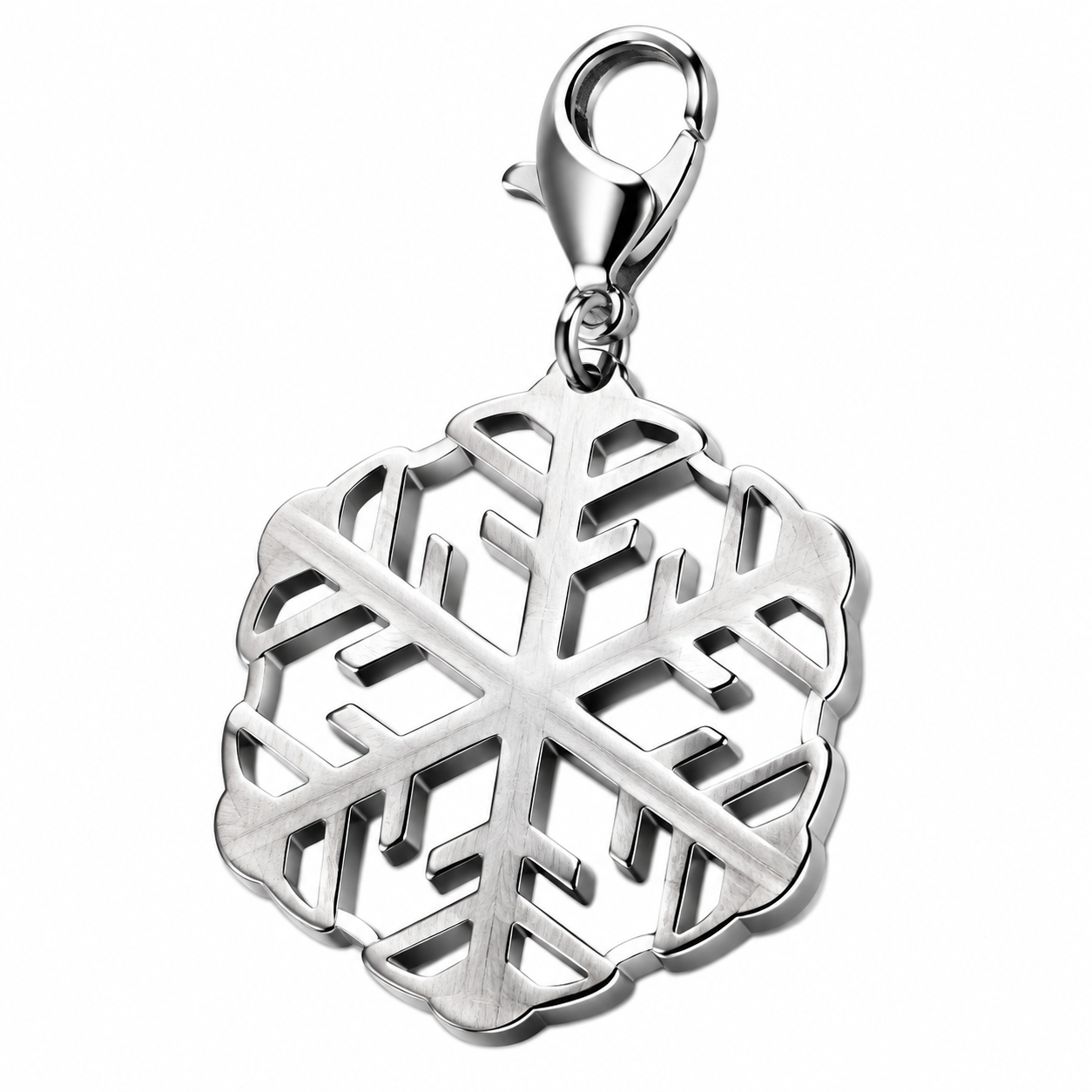 FrostTwist Seasonal 316L Stainless Steel Sculptural Charm