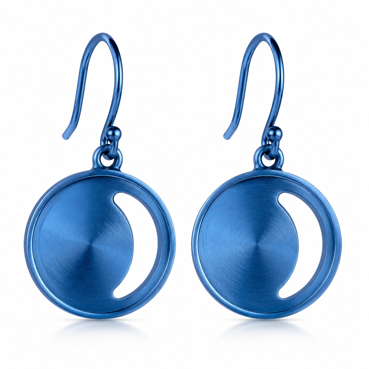 Azure Eclipse Circle Earrings