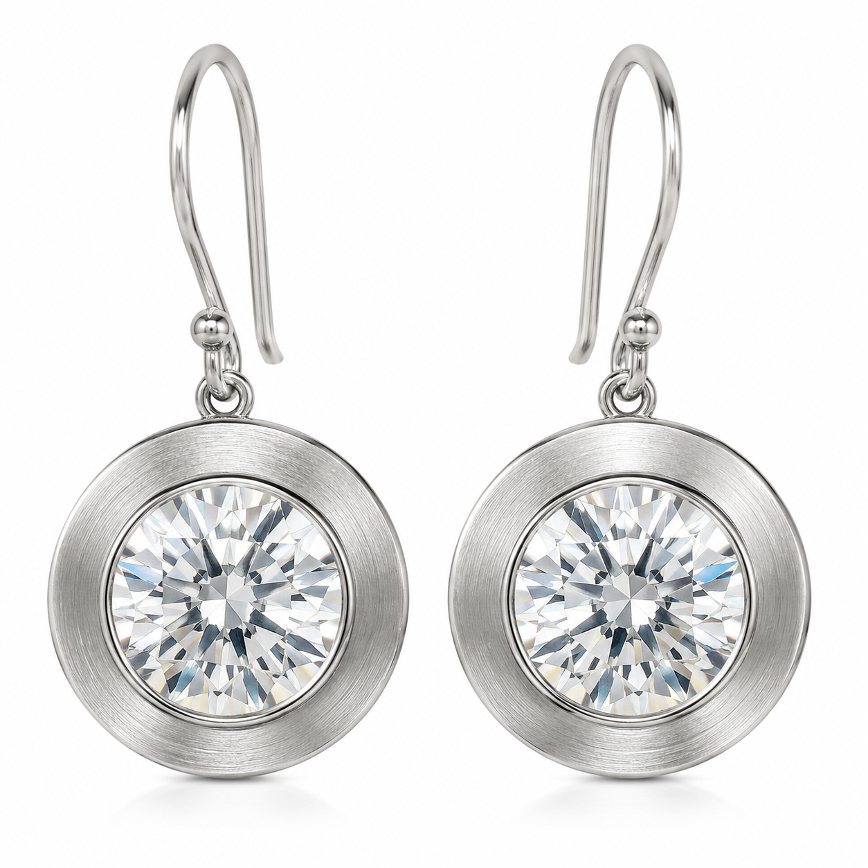 Sculptural Twist Halo 15mm Moissanite Studs