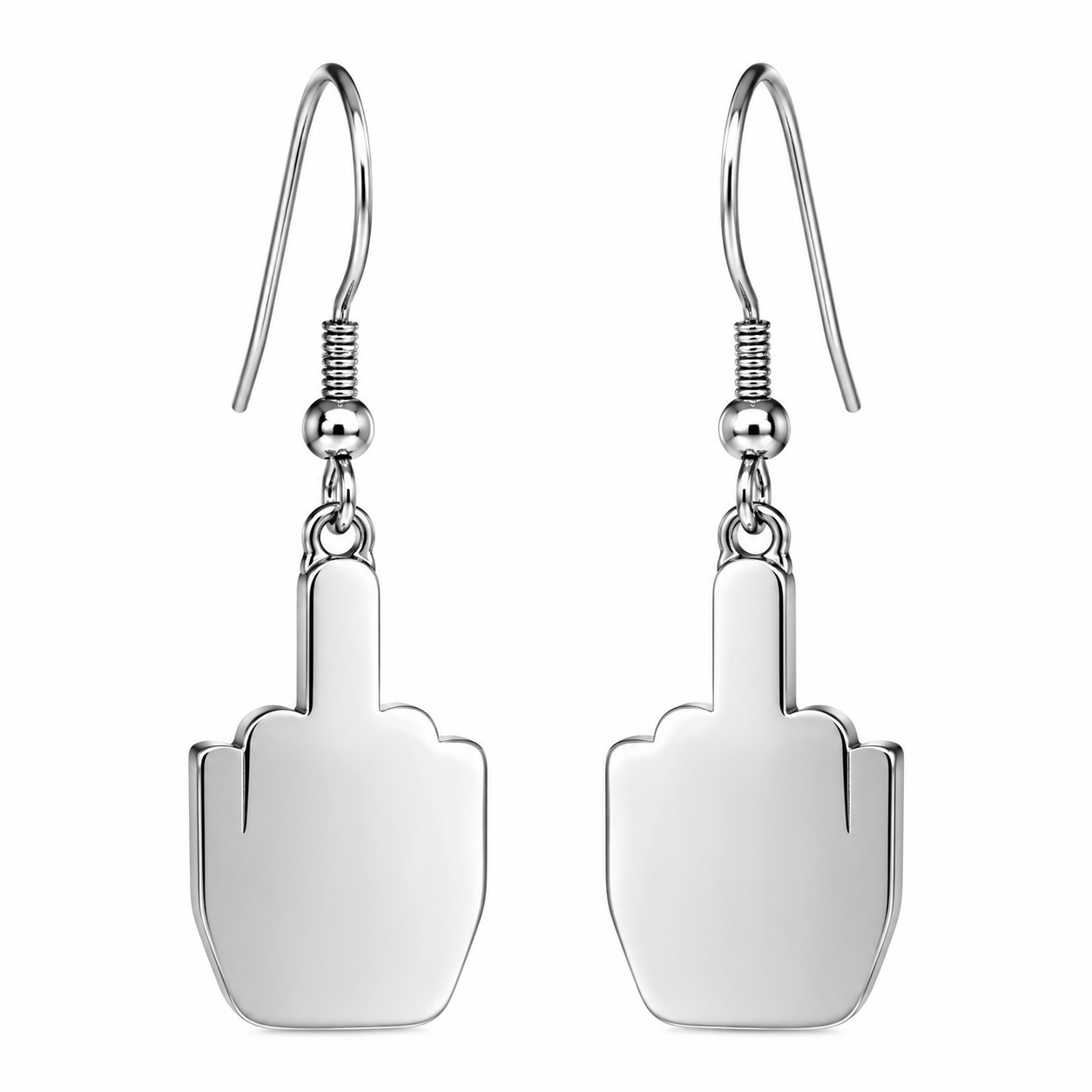 Sculptural Twist Middle Finger Silhouette Stud Earrings