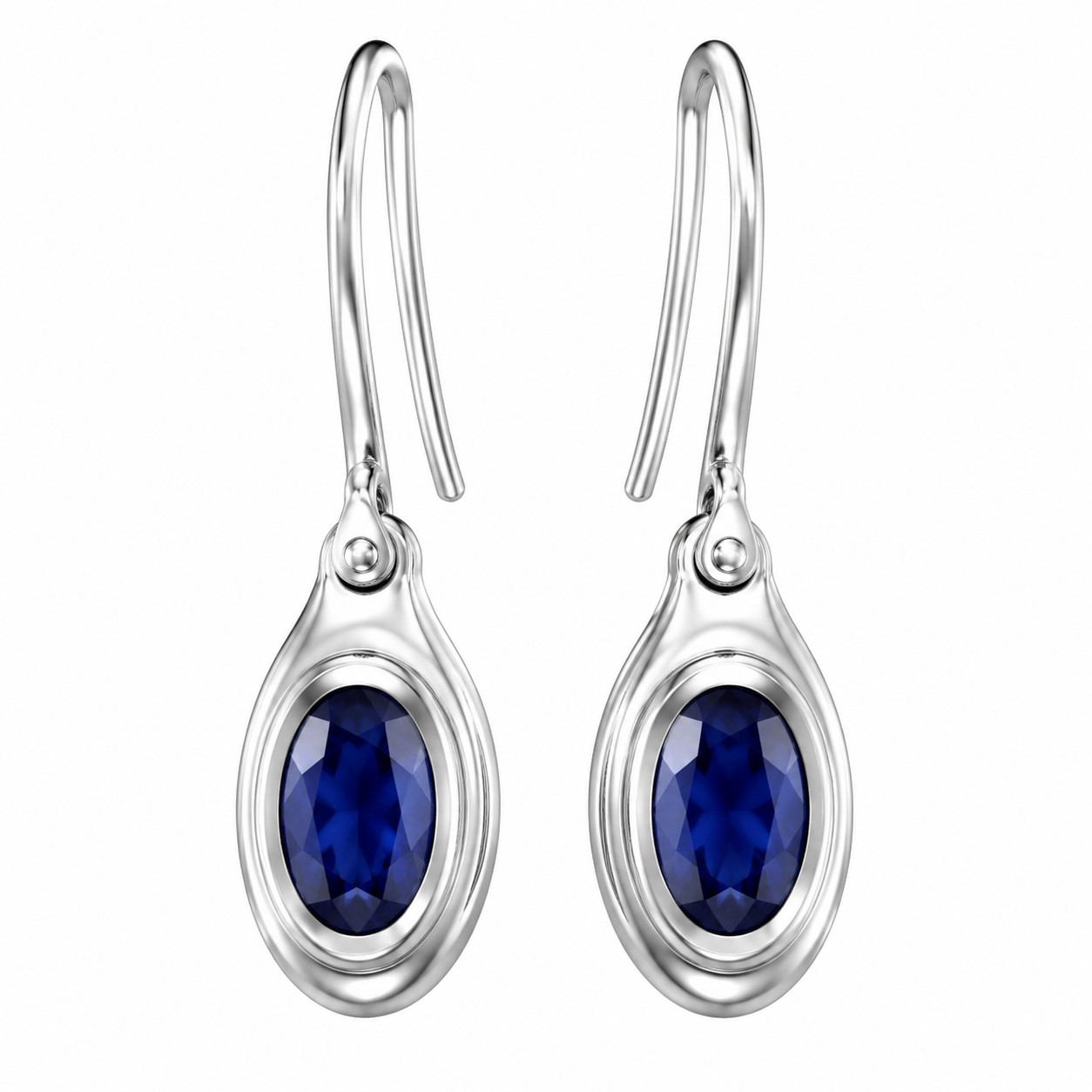 Azure Axis Sapphire Oval Studs