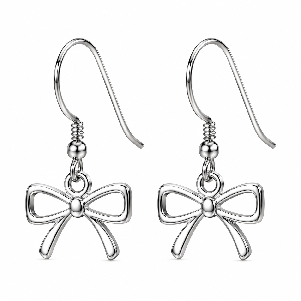 BowCut Circle Earring Stainless Steel Stud Earrings