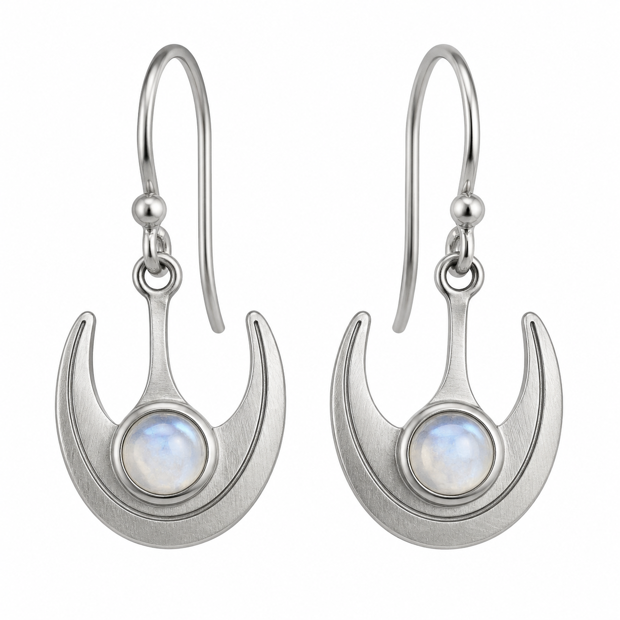 LunaNoir Teardrop Moonstone Earrings 316L Stainless Steel