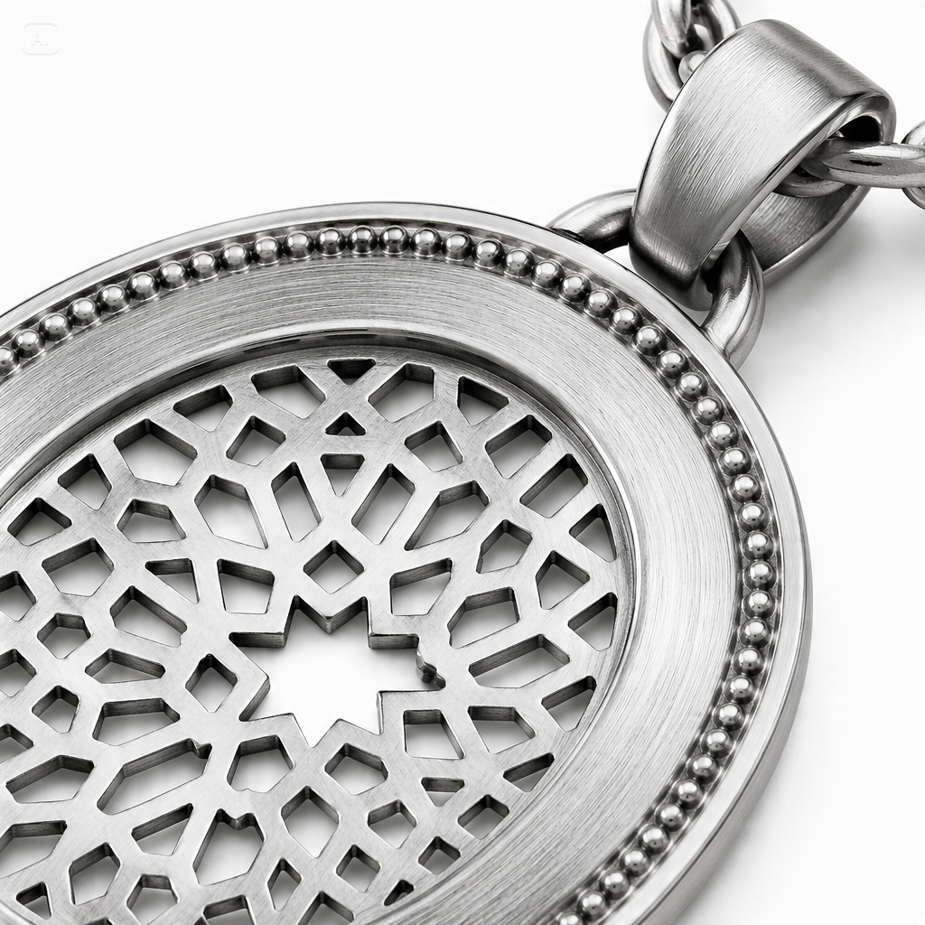 LatticeAura Oval Bezel Pendant Charm