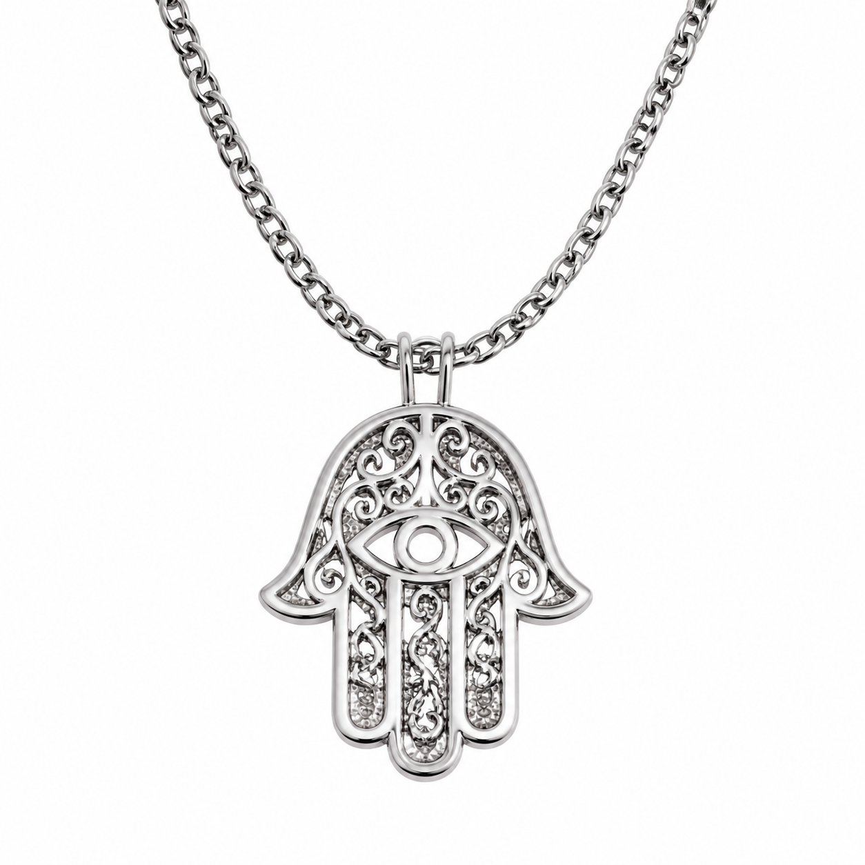 Lattice Hamsa Reverie Choker Stainless Steel Necklace