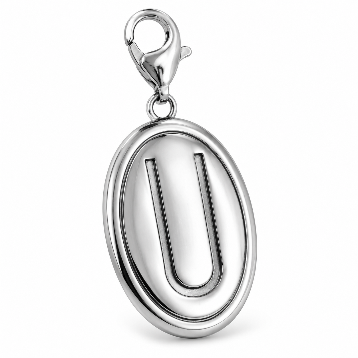 U Flow Oval Bezel Charm