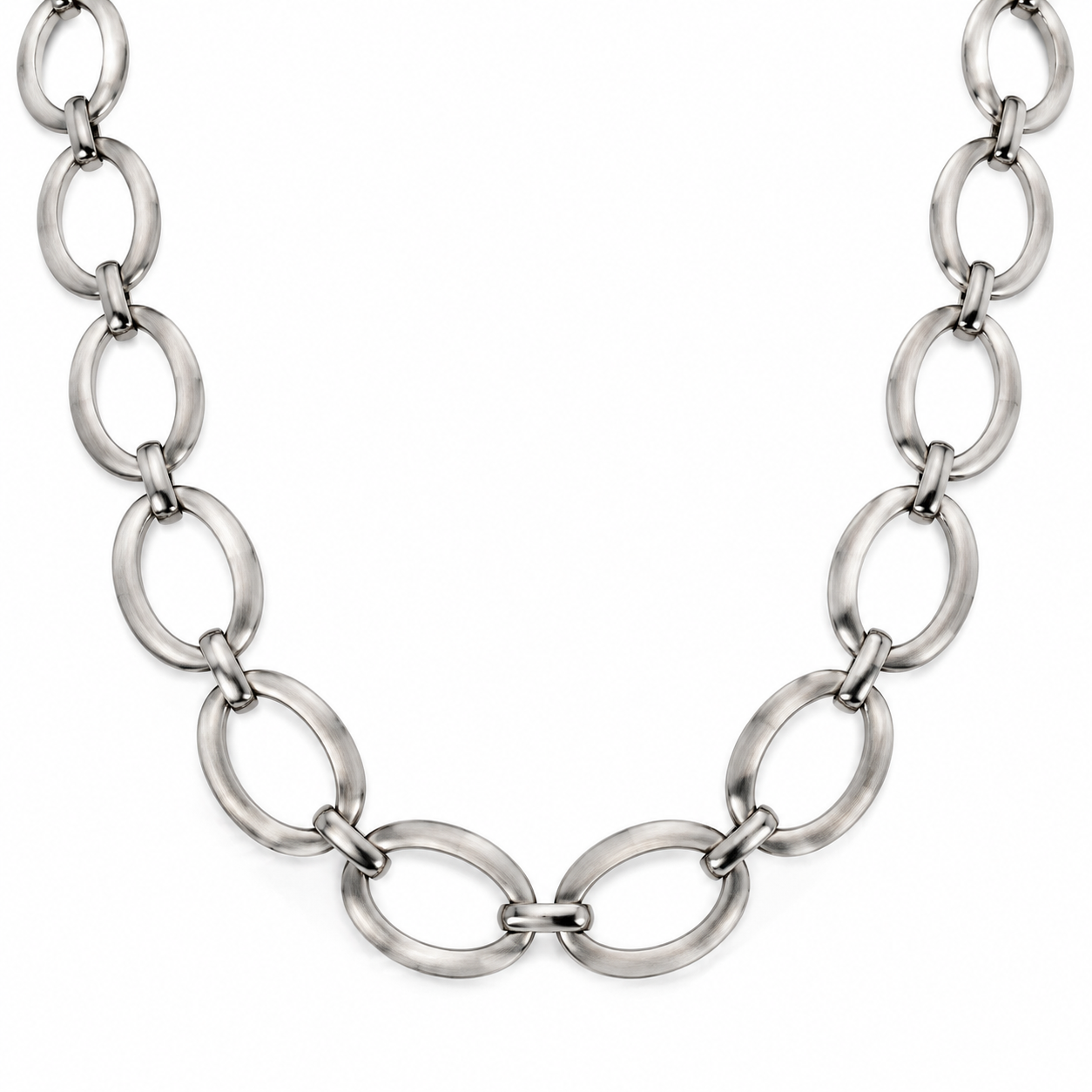 Noir Oval Cutout Bezel Necklace