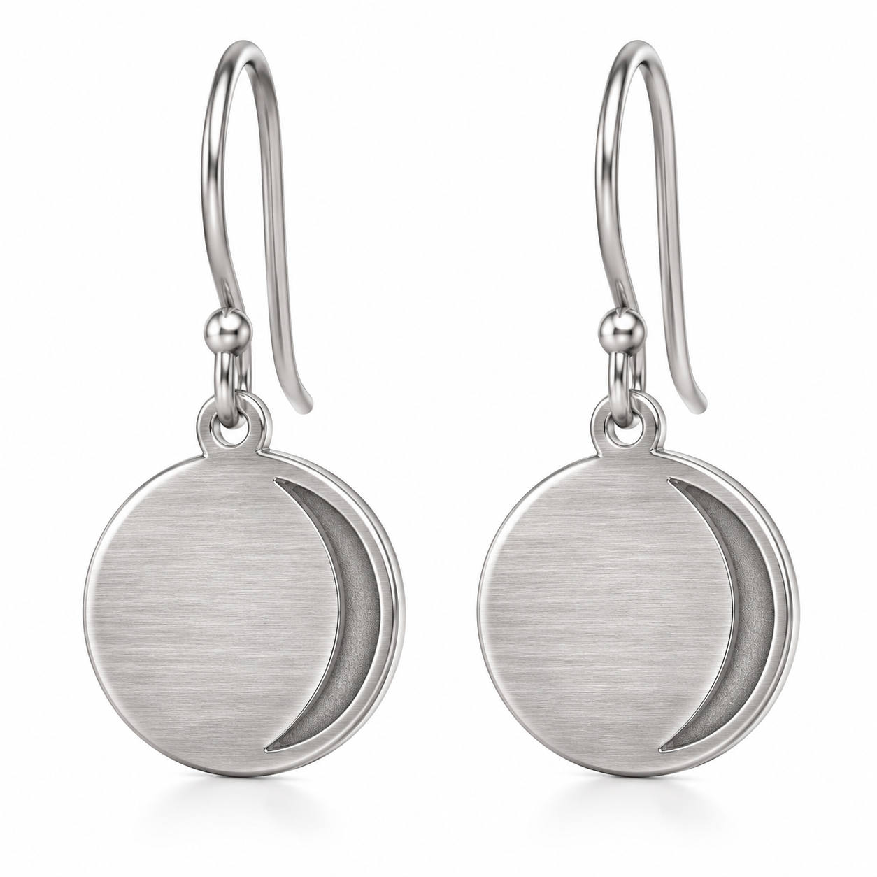 LunaClip Twilight Crescent Clip-On Stainless Steel Earrings